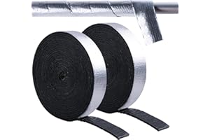 Yogayet Pipe Insulation,32.8ftx2inch Foam Water Pipe Insulation Tape, Outdoor Pipe Wrap Insulation Tape, Insulation Tape for Winter Cold Hot Water Pipes Freeze Protection Outdoor Insulation Pack of 2