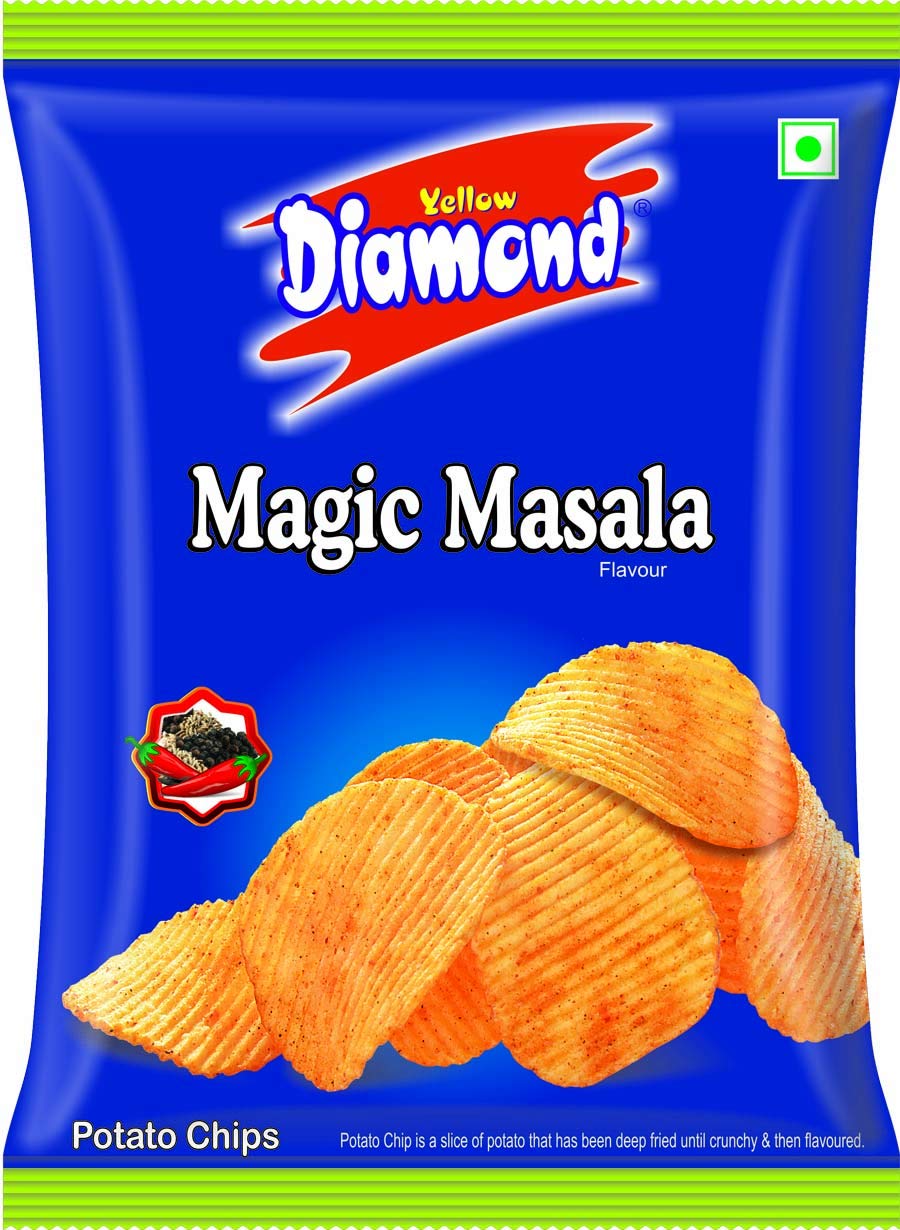 Yellow Diamond Potato Chips Magic Masla, 80g, Pack of 5 Amazon.in