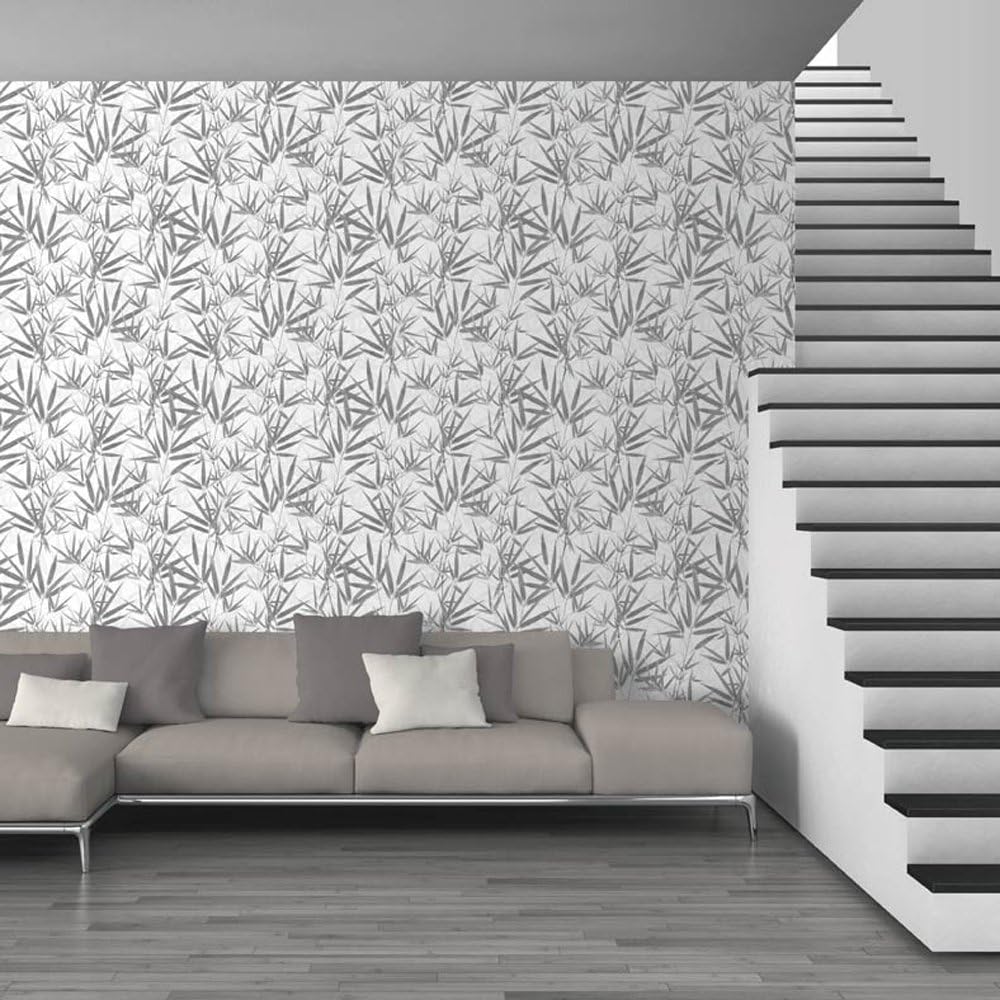Muriva J67509 12 Just Like It Leaves Wallpaper Rolls - Grey, Medium - Image 3