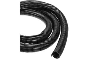 DMiotech 10ft Wire Loom Split Tubing 1 1/2 Inch, Cord Protectors from Pet Flexible Conduit Cable Management for Office, Home, Garden, Black