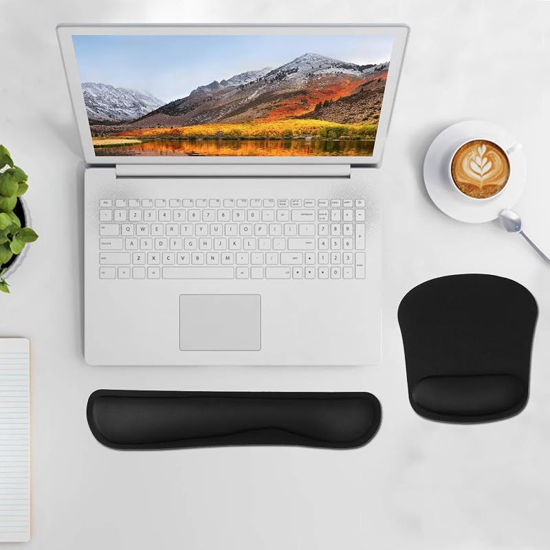Tappetino per mouse in gel con palmo, ergonomico, per computer e laptop (scuro)