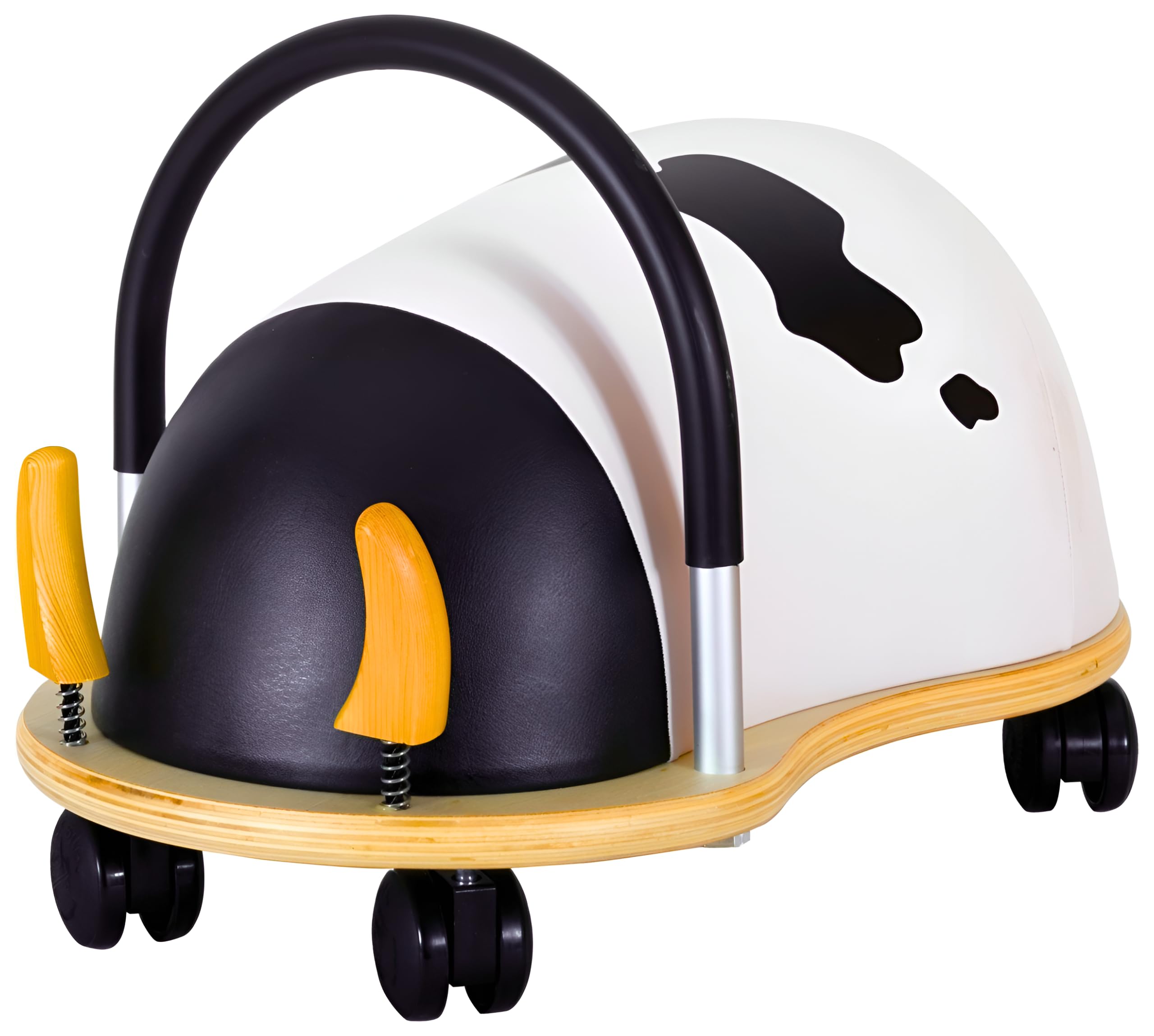 Wheelybug Toddler Wooden Ride-On, Multi-Directional Castor Wheels, Safety Certified Developmental Toy for Outdoor/ Indoor Fun, Small (1 - 3 Years), Cow