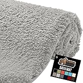 GORILLA GRIP Bathroom Rugs, 36x24, Ultra Soft Absorbent Mat, Thick Plush Bath Rug, Machine Washable, Microfiber Quick Dry, Mats for Shower, Bathtub and Floor, Home Decor Accessories, Light Gray