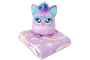 Northwest Furby Starry Rainbows Hugger Pillow & Silk Touch Throw Blanket Set, Stuffed Animal, 50x60 inches and 11 inch Plushi