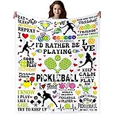 Sletop Pickleball Gifts for Women Men Stuff Blanket Throw Bedding Plush Pickleball Accessories for Men Women Girls Boys Teens Kids Adults Room Decor 50"x40"