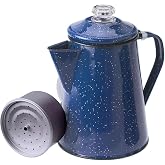 GSI Outdoors Percolator Coffee Pot | Enamelware Campfire Coffee Boiler Kettle for Outdoor Camping Cookware, Cabin, RV, Kitchen, Hunting &amp; Backpacking