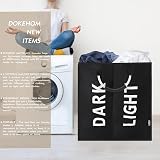 DOKEHOM 80L Large Collapsible Laundry Basket Two Sections Black view 2