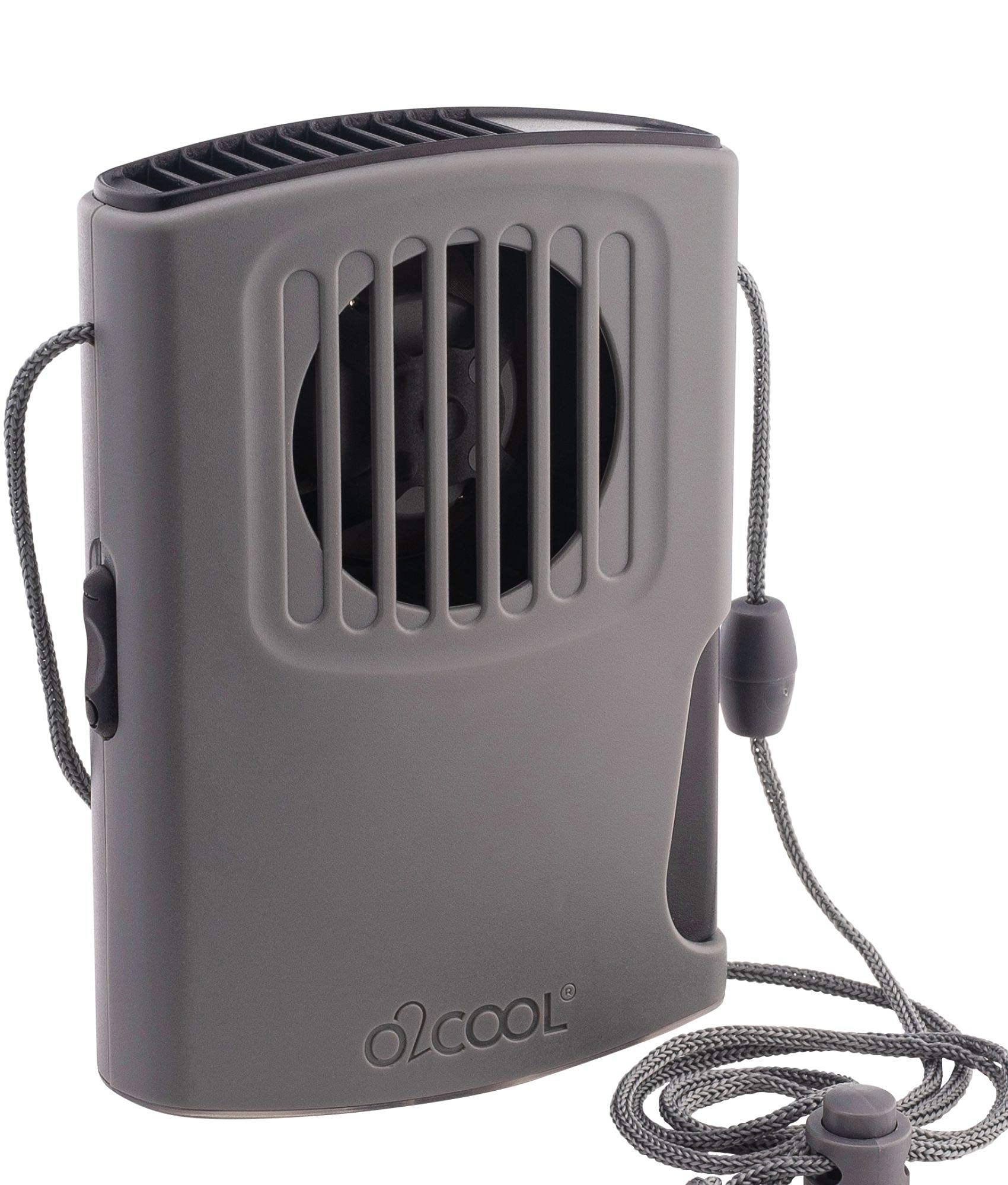 Photo 1 of O2COOL Misting Neck Personal Travel Battery Powered Deluxe Cooling Fan, Single Pack (Gray)