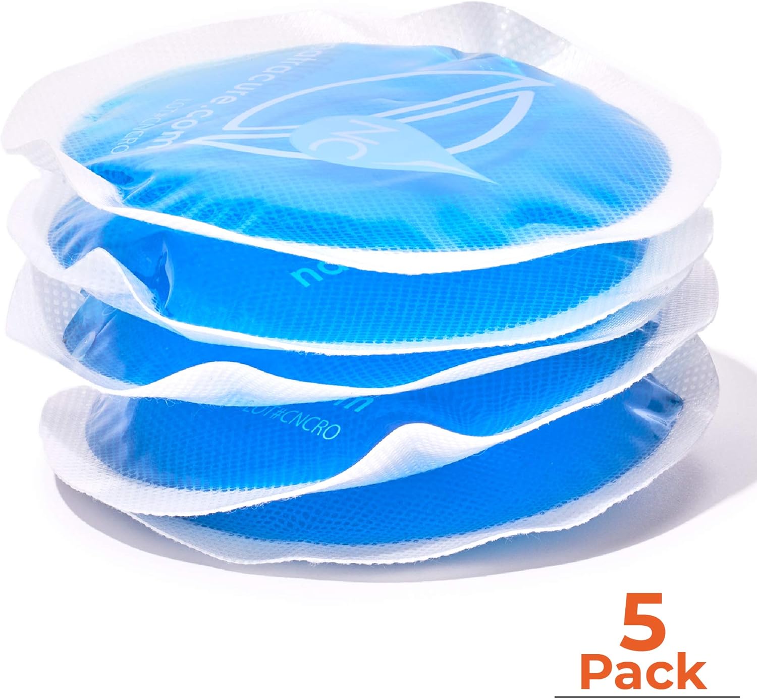 NatraCure 4" Circle Gel Ice Packs - 5 Pack Blue (Small Reusable Round Gel Cold Packs for kids injuries, breastfeeding, wisdom teeth, first aid, headaches, sinus and pain relief, tired eyes, arthritis): Health & Personal Care