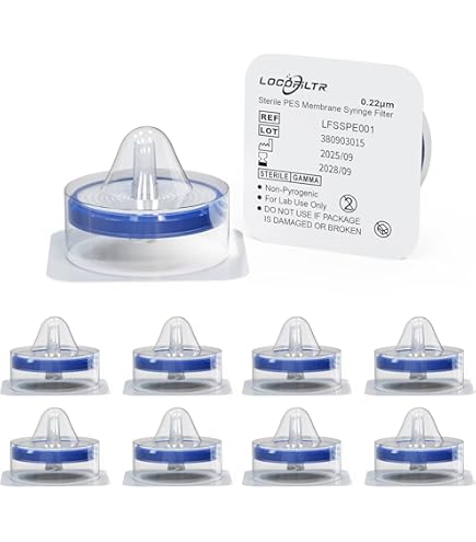 F♡ Celltreat 229747 Syringe Filter, PES Membrane, Sterile, 0.22