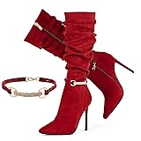 Elisabet Tang Women's Knee High Booties,Faux Suede