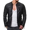 DECIMAL Men's Black REAL Lambskin Leather Biker Jacket VINTAGE GENUINE MOTORCYCLE JACKETS FOR MEN