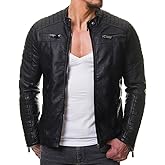 DECIMAL Men's Black REAL Lambskin Leather Biker Jacket VINTAGE GENUINE MOTORCYCLE JACKETS FOR MEN