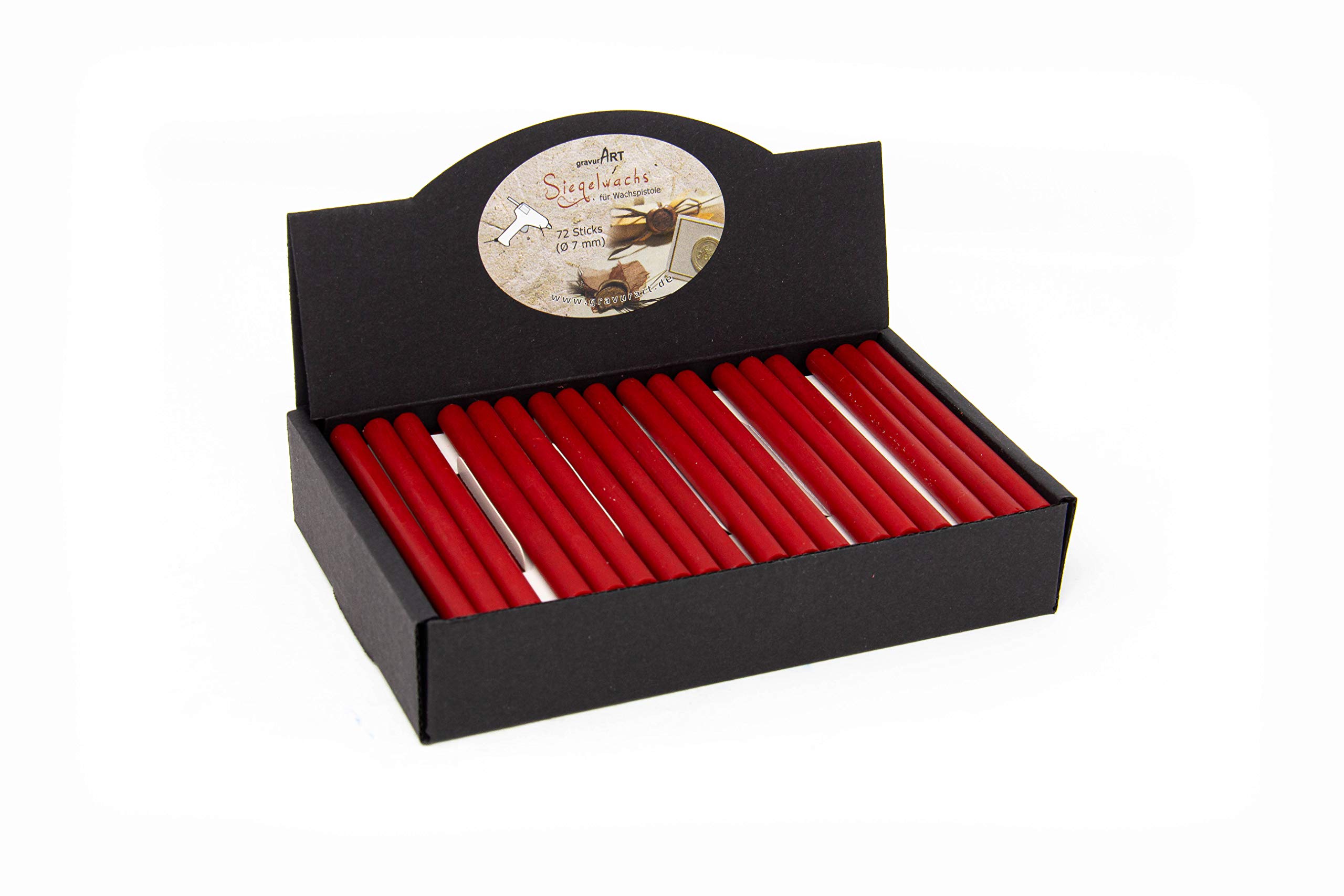 Wholesale Pack of 72 Sticks - 7 mm Sealing Wax Flexible for Gun - Cherry Red