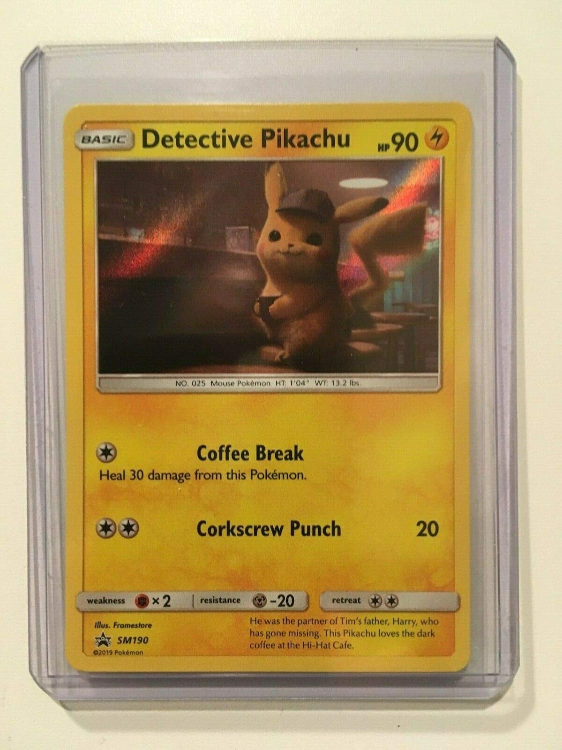 POKEMON DETECTIVE PIKACHU MOVIE PROMO CARD SM190 HOLO CARD - NEW at