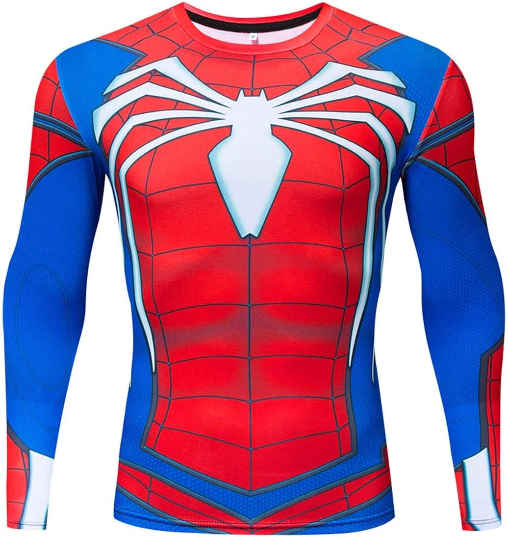 RONGANDHE Men's Super-Hero Compression Sports Fitness T-Shirt Quick-Drying