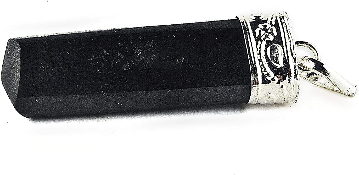 Black Tourmaline Gemstone Pointer Pendant Wellness Fashion Gift Crystal Healing handcrafted accessory