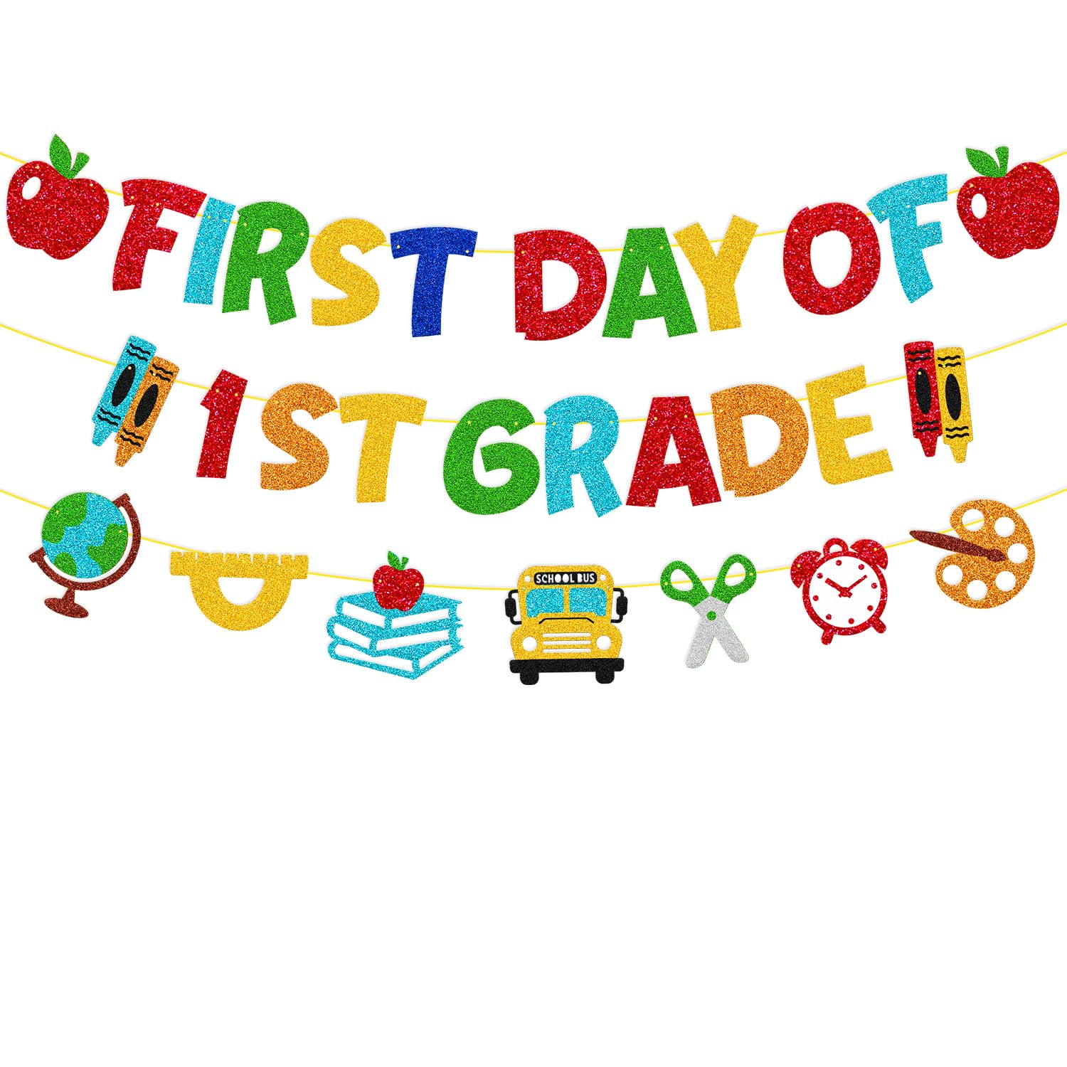 Photo 1 of Welcome to 1st Grade Party Decorations First Day of 1st Grade Banner for Student Children Kids Celebrating Back to School Classroom Party Supplies