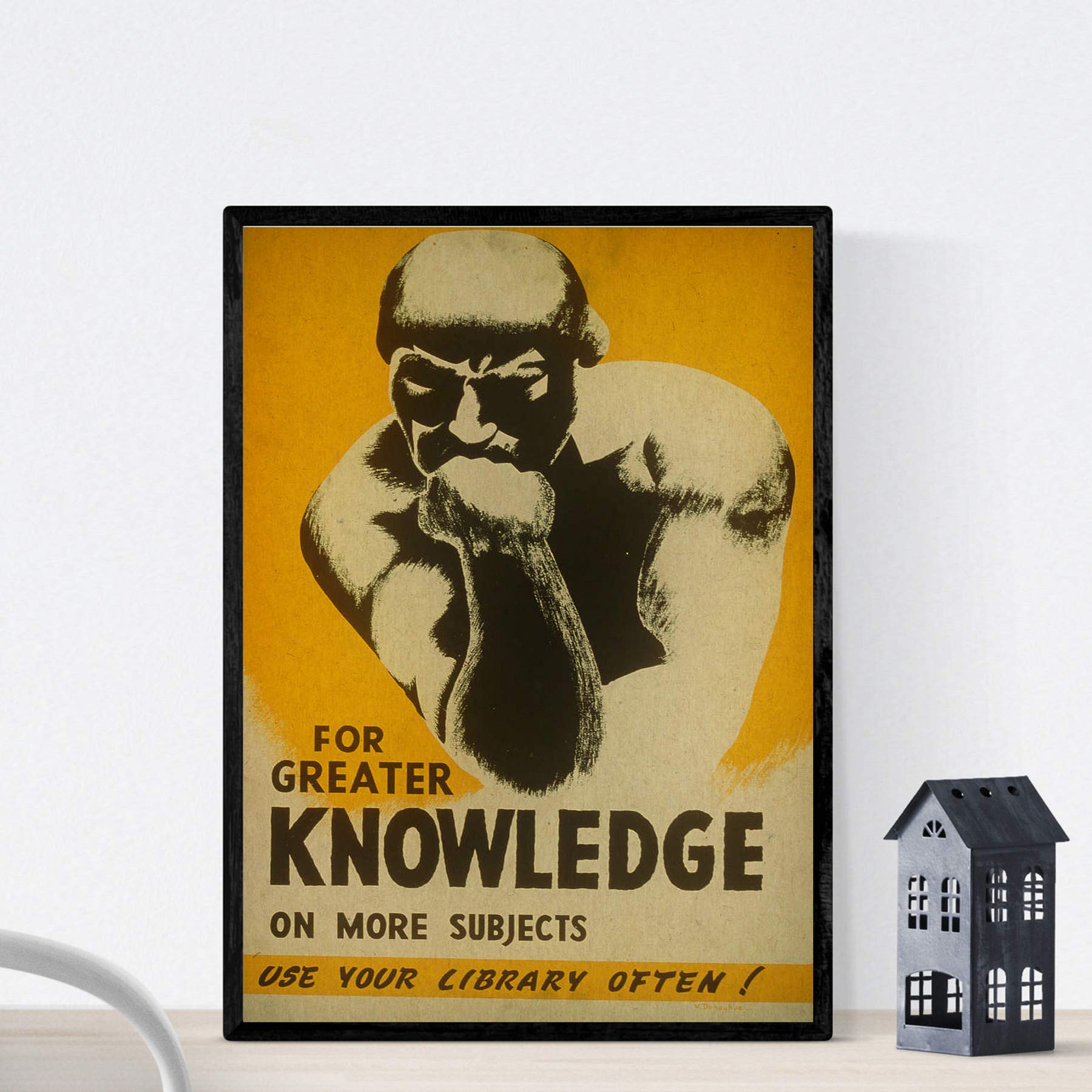 Nacnic Vintage Poster Poster Library generates knowledge uses the library. A3 size
