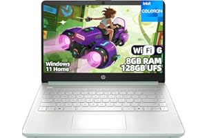 HP 14" Student and Home Laptop, HD Micro-Edge Display, Intel N150 Processor, 8GB DDR4 RAM, 128GB UFS Storage, Wi-Fi 6, Window