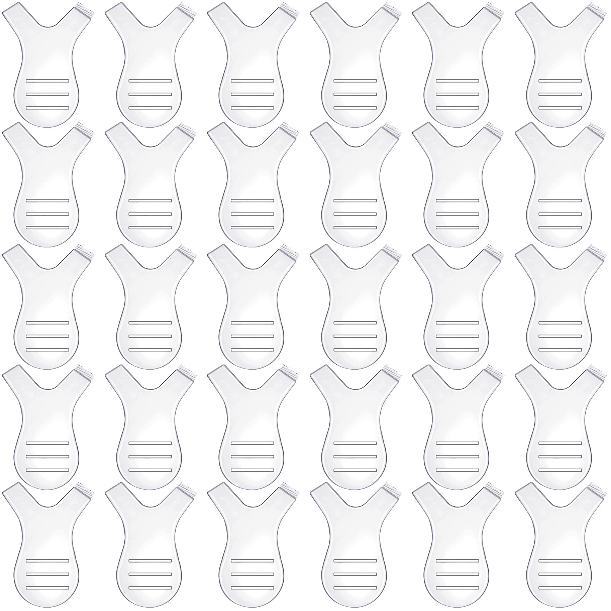 Yaomiao 30 Pcs Y Lash Lift Tools Y Shape Lash Combs Eyelash Separator Tool Silicone Perm Lift Brush for Eyelash Extension Makeup Supplies(Clear Color)