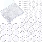 Wesiti 300 Pcs Clear Piercing Disc for Piercing Bump 3/5/7/9/11/13 mm Earring Backs Earring Supports for Heavy Earrings Silicone Discs Pads Stabilizer Cover Earring Stabilizer Discs, 6 Sizes