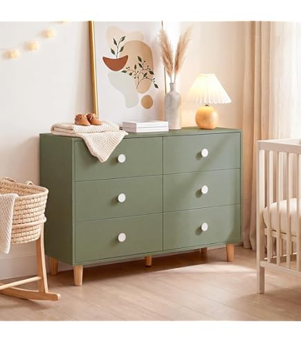 nursery dresser green Sage Green YappyIcon Solid Oak & Pine Nursery Dresser for Babies & Kid   Tiny Tugz