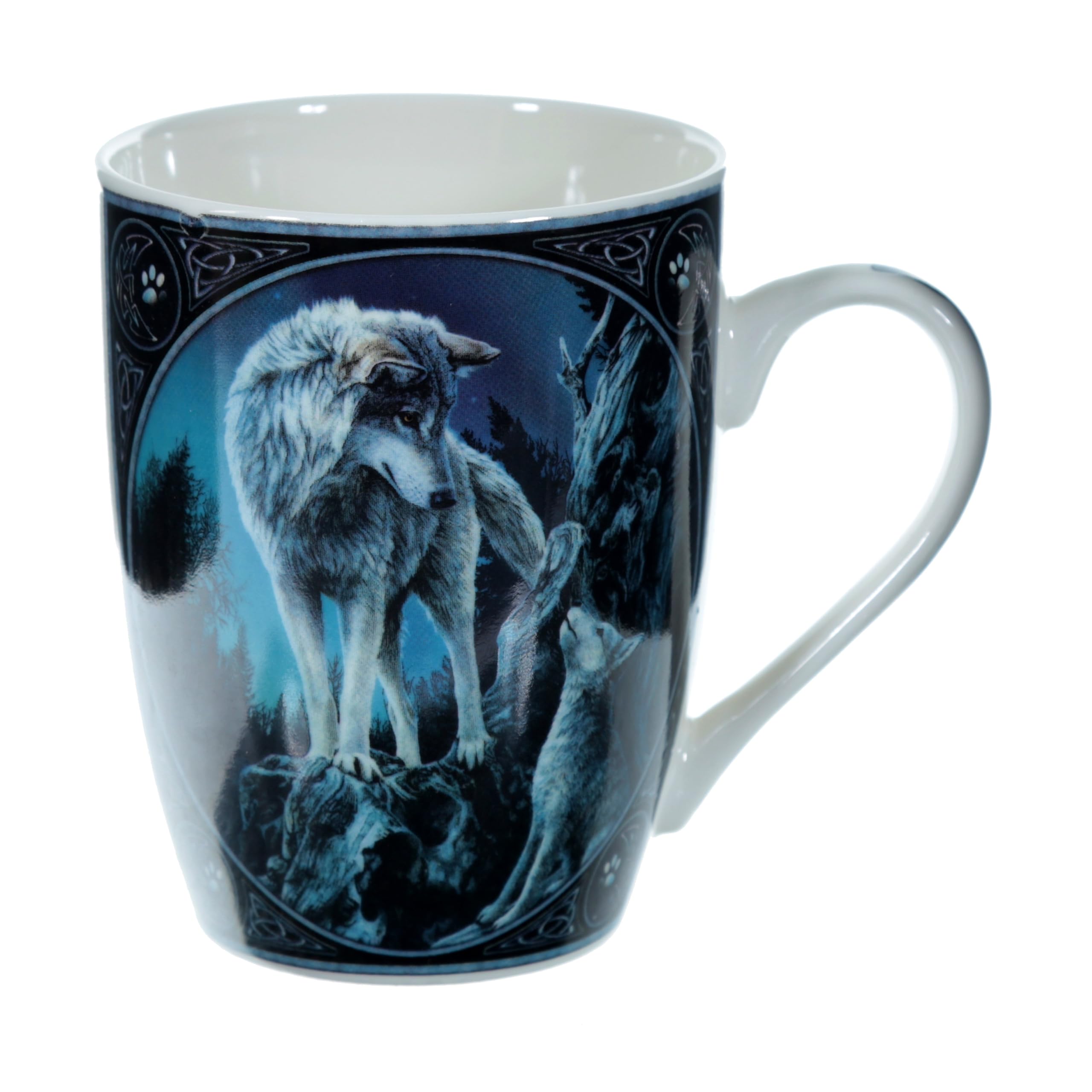 Puckator Lisa Parker Guidance Wolf Design Porcelain Mug - Funny Home Accessories - Cute Gifts for Girlfriend - Large Mugs for Men Women Hot Drinks - Cute Cups Presents - Secret Santa Gift - Cup Set