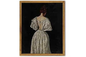 SHENIFY Vintage Framed Canvas Wall Art Medieval Lady Classic Home Decor Farmhouse Kitchen Office Decor - 8x10in Natural Framed