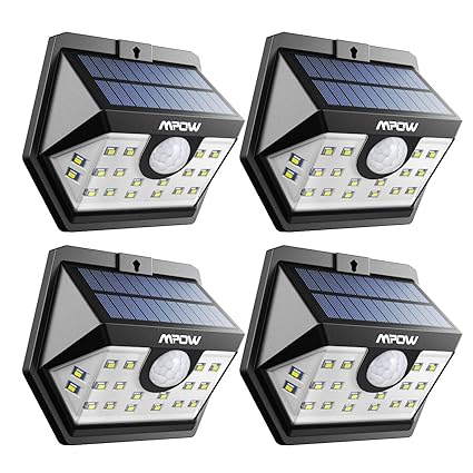 Mpow Solarleuchte mit Bewegungsmelder, Solarlampen für Außen 20 LED Solarlicht 120 ° Weitwinkel Solarlampe Solar Sicherheitsw