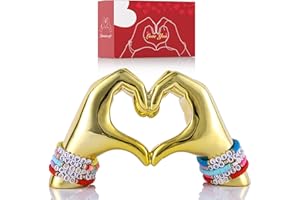 LCCCK Gold Heart Hands Decor for Living Room Bedroom Bookshelf Coffe Table, Love Centerpieces Aesthetic Statue and Sculpture Boho Wedding Accents Decorations, Knick Knacks Home Decor for Shelves para