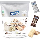 Mini Halva Bars, Vanilla &amp; Marble - Israeli Sesame Tahini, Kosher Snacks | 18 individually wrapped mini halvah bars, 12g. Vegan, source of fiber, gluten-free, non-GMO. Great for snacking or gifting.