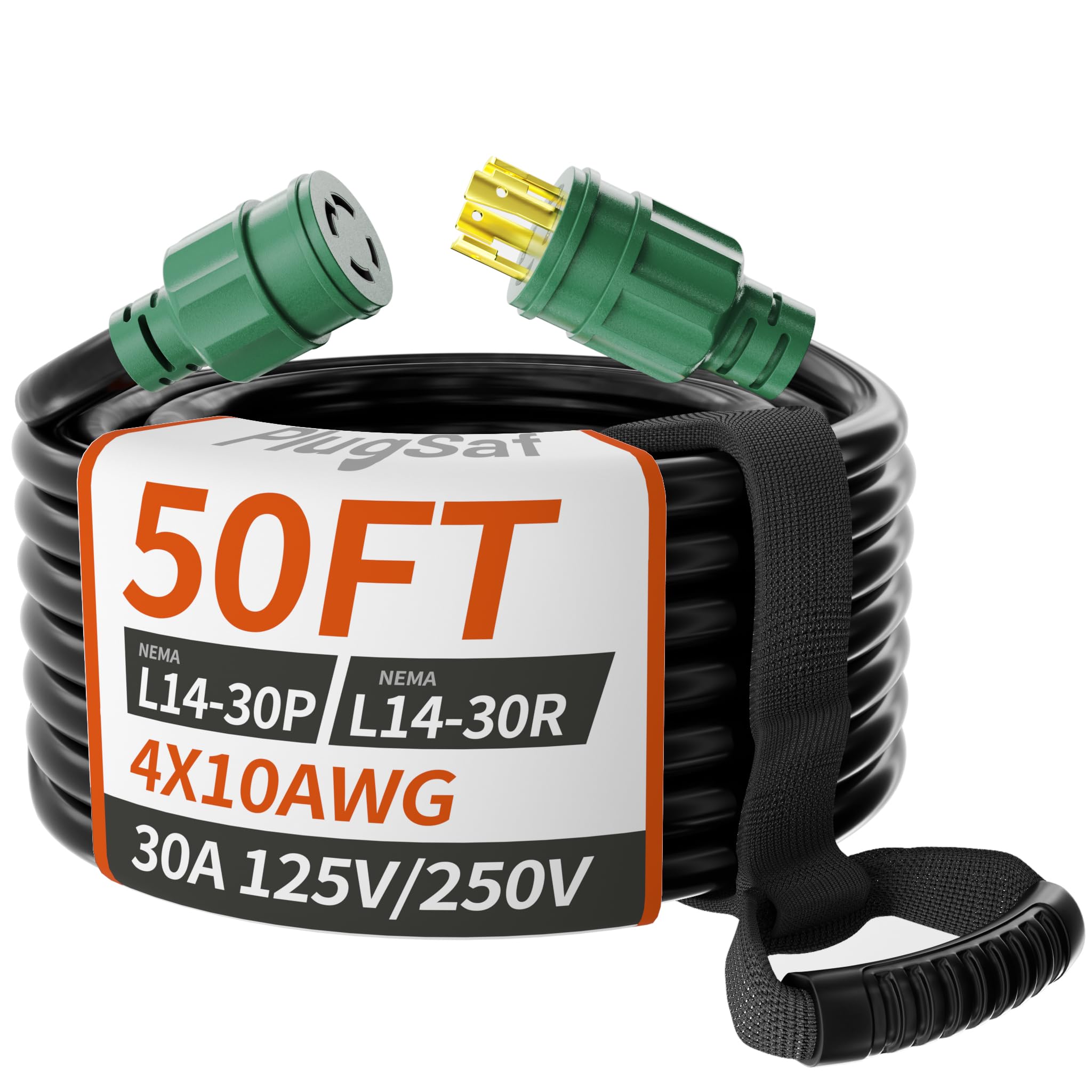 PlugSaf 50FT 30 Amp Generator Extension Cord 4