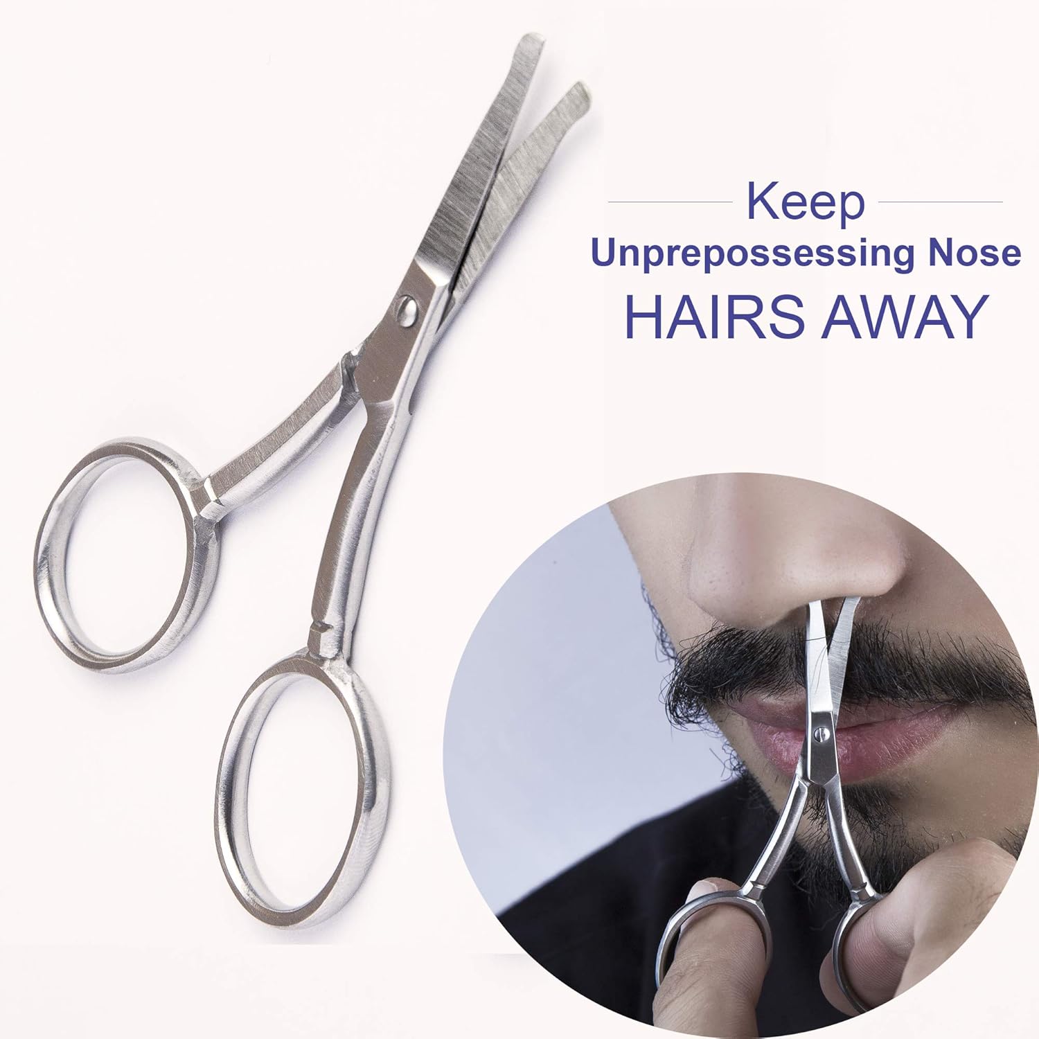 Babiface® Nose Hair Scissor, Facial Hair Scissor Rounded Tip Safety