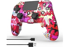 DYONDER Wireless Controller for PS4, Wireless Remote Gamepad with/Dual Vibration/6-Axis Motion Sensor/Audio Function, Game Controller Widely Compatible with PS4/PC/iOS(Pink)