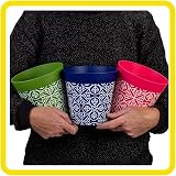 Hum Flowerpots 15cm Set of 3 Plastic Pots Green Pink Blue Maroc Indoors Outdoors view 3