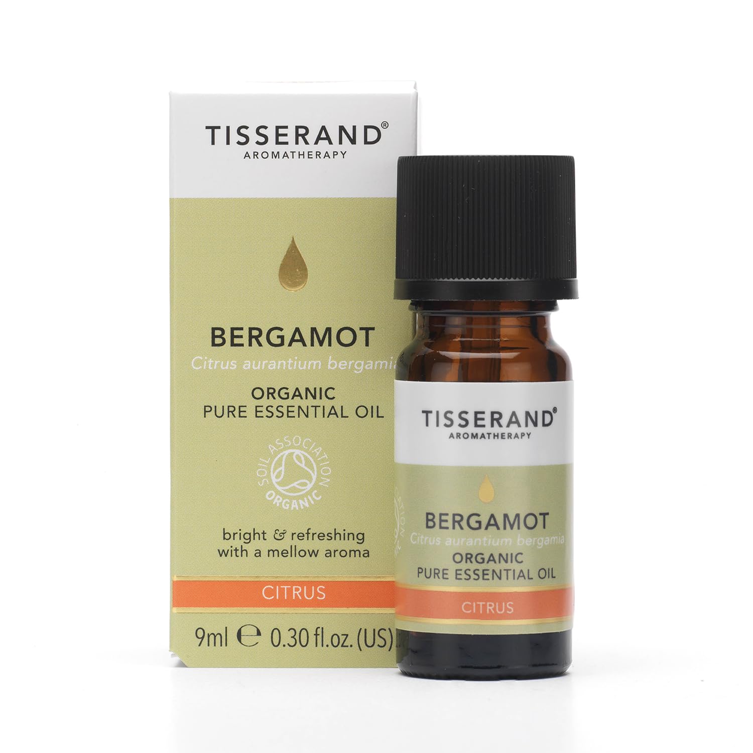 Tisserand, Bergamot - Organic Essential Oil,Massage Oil, Aromatherapy Oil, Skin Oil, Oil for Diffuser,100% Pure Essential Oil - 9ml — image 1