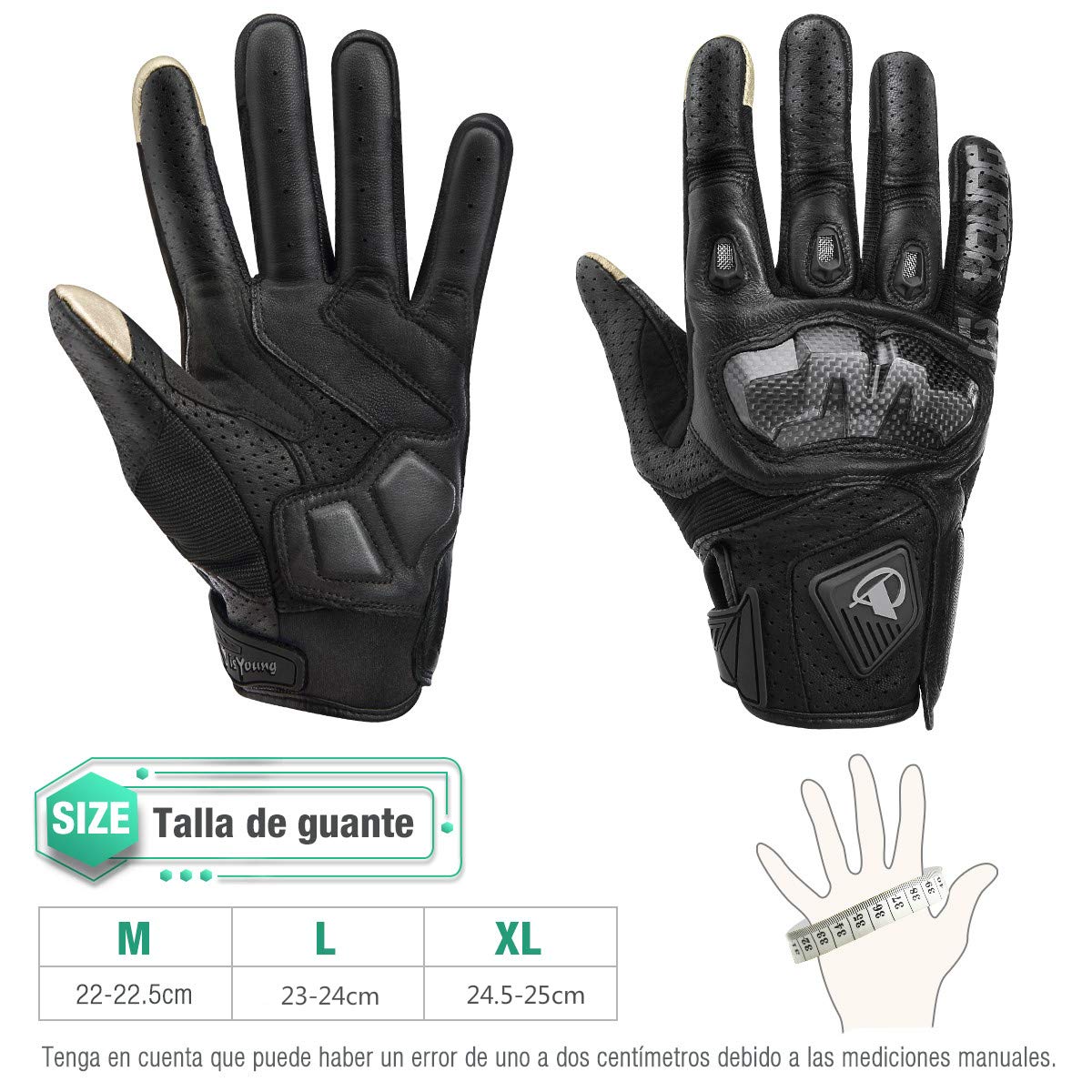 isYoung Guantes de Ciclismo, Guantes para Bicicleta de Pantalla Táctil para Mujer y Hombre Ajustable Invierno/Verano para Conducción Ciclismo Alpinismo Moto Deportivos, Camping, Trabajo（L/Negro）