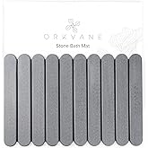 Large Stone Bath Mat (28" x 19") – Foldable Diatomaceous Earth Bath Mat for Bathroom – Quick Dry, Super Absorbent, Non-Slip, Easy to Clean – Spa-Inspired Design – Orkvane – Mineral Grey