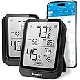 GoveeLife Hygrometer Thermometer H5104 2Pack, Bluetooth Room Temperature Monitor with APP Alert and 2 Years Date Storage Export, Remote LCD Digital Hygrometer Indoor Humidity Meter, Greenhouse