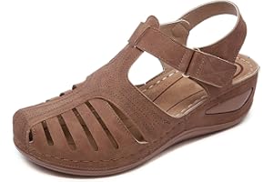 SHIBEVER Women's Wedge Sandals Summer: Closed Toe Sandals for Women Platform Dressy Wedge Size 5-11