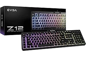 EVGA Z12 RGB Gaming Keyboard, RGB Backlit LED, 5 Programmable Macro Keys, Dedicated Media Keys, Water Resistant, 834-W0-12US-