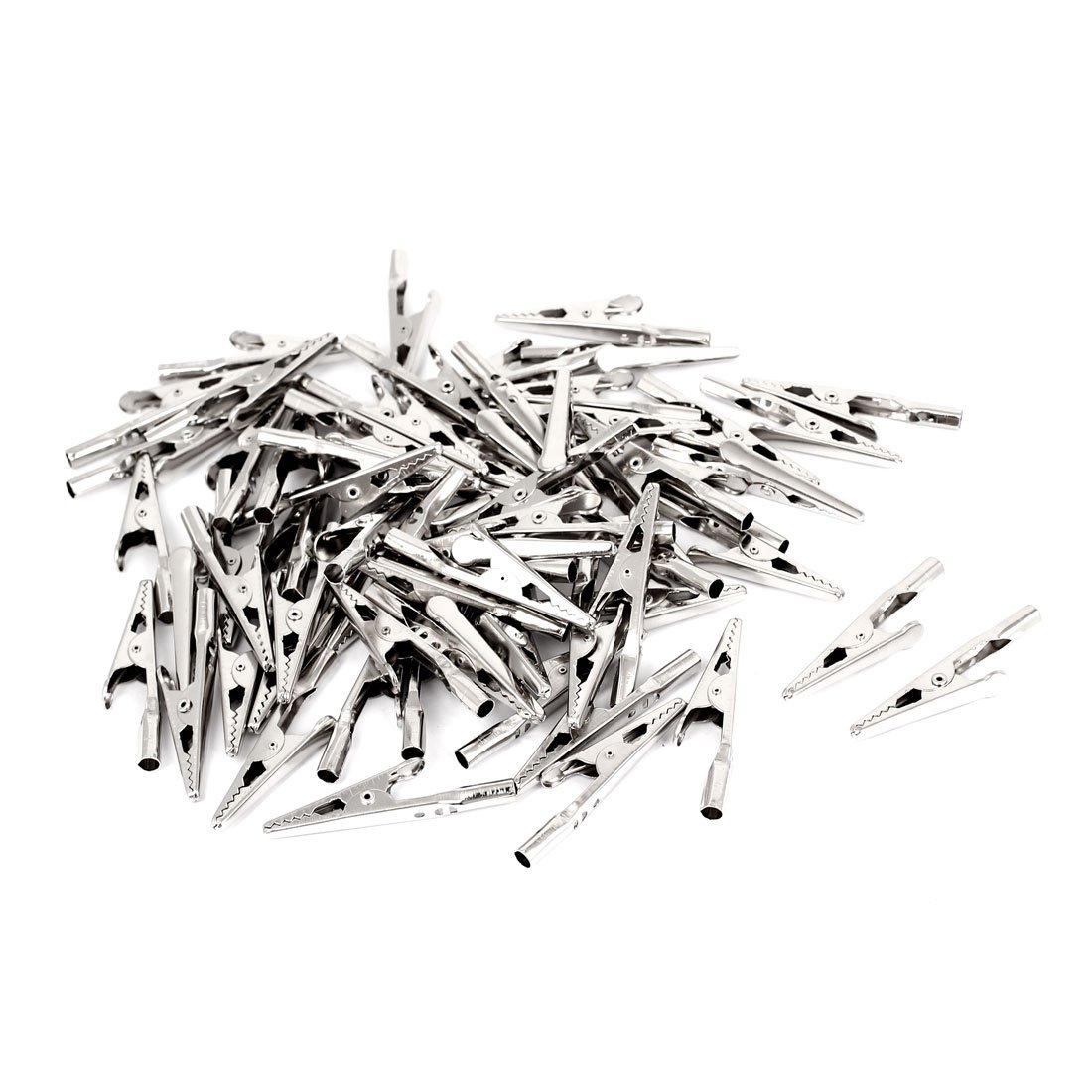 Sourcingmap Metal Alligator Clip Electric Test Crocodile Clamps 90pcs Silver Tone