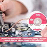 Himwein 4Pcs Solder Wire Wick No Clean Low Residue 2.5mm 1.5M Desoldering view 6