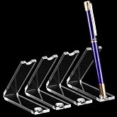 AIOMOB 4 Pieces Acrylic Pen Holder Display Stand Transparent Makeup Brush Rack Organizer Clear Pen Stand Paintbrush Drying Rack for Home School Office or Store Use