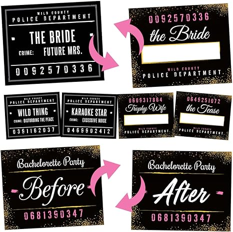 Bachelorette Party Mugshot Signs Girls Night Out Birthday