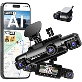 Neideso 4K Dash Cam Front and Rear, STARVIS 2 Sensor Dash Camera for Cars | Free 128GB Card, 4 Channel 360&deg; Dashcam, 5GHz WiFi, GPS, AI Fatigue Driving Monitor, WDR Night Vision, 24H Parking Mode(N900)