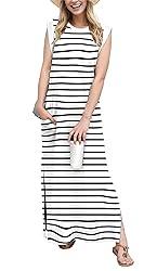GRECERELLE Womens Summer Casual Round Neck Split