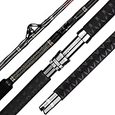 FISHAPPY Trolling Rod Saltwater Offshore Heavy Roller Rod Bent Butt Trolling Rod Big Game Conventional Boat Fishing Pole Heavy Duty Fishing Rod