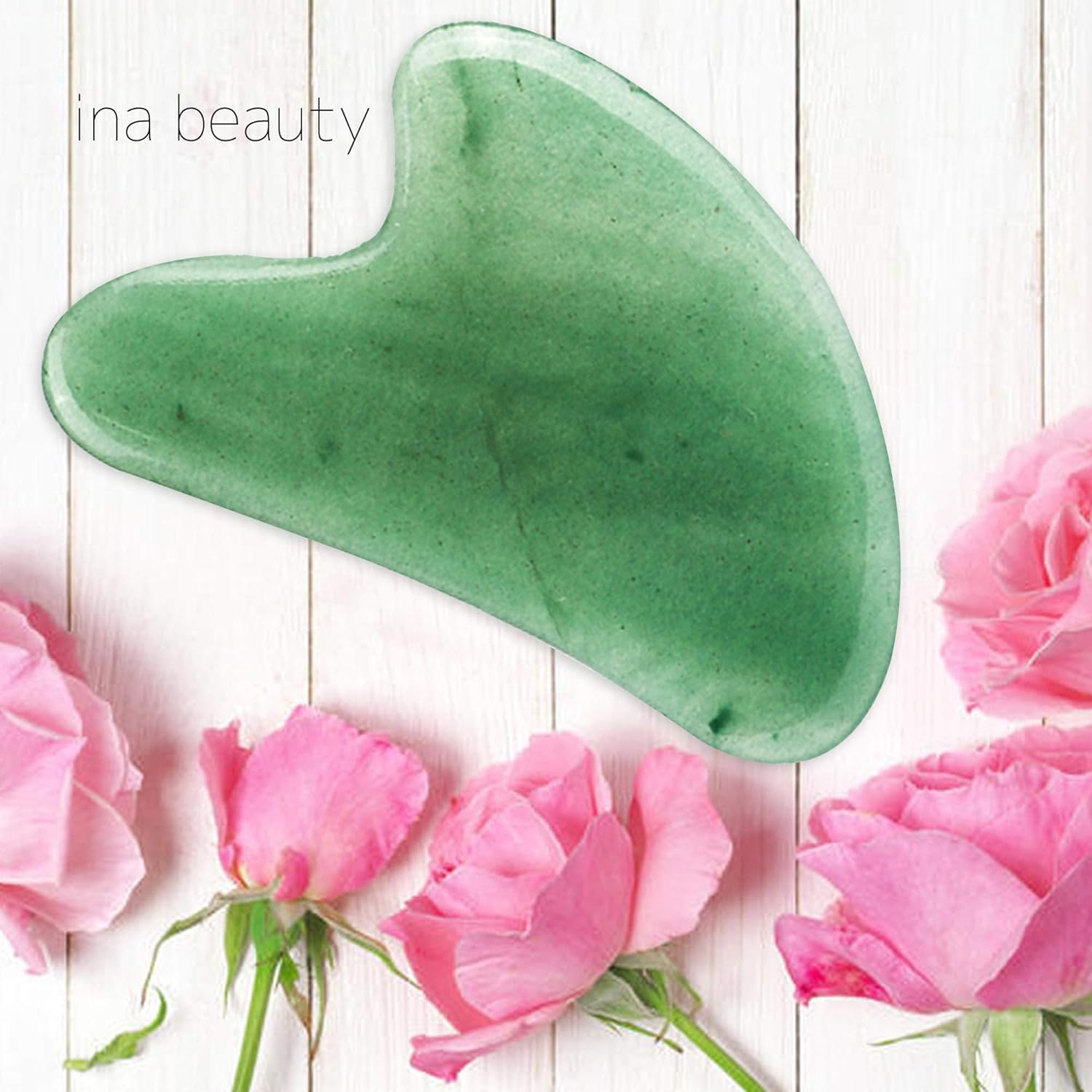 Large Gua Sha Heart by ina beauty - Natural Jade Stone for Face to Lift, Decrease Puffiness and Tighten: Electronics
